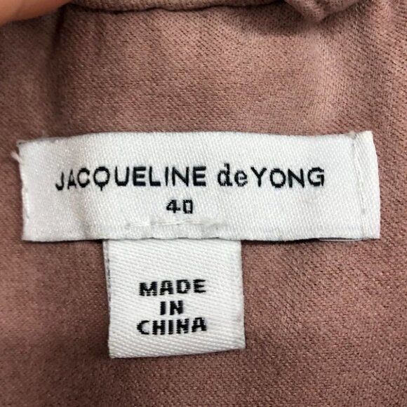 Jacqueline de Yong pale pink  faux suede moto jacket 40 - Picture 3 of 14